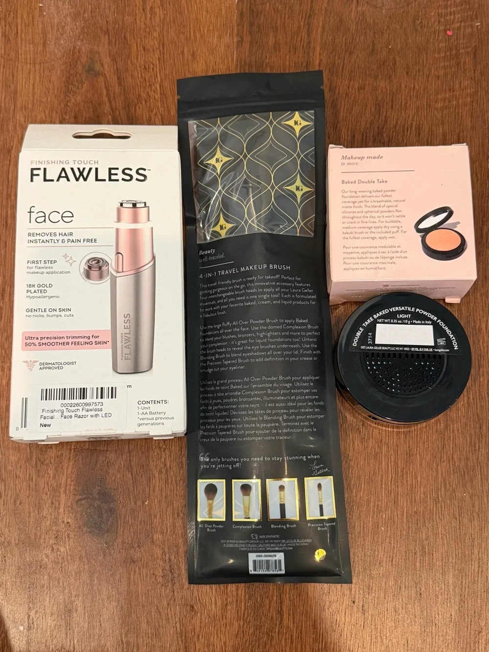 Laura Geller Powder Foundation,Travel Makeup Brush, flawless face hair removal